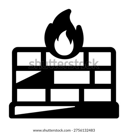A glyph icon of firewall