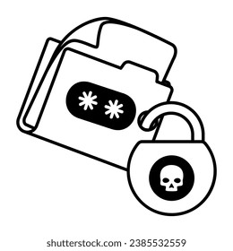 Glyph icon of folder scam 