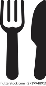 Icono de glifo de tenedor y cuchillo, contorno audaz, utensilios para comer para el desayuno del Día del Panqueque