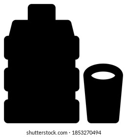 Glyph icon of Gallon and Cup, suitable for a part of the house or home icon set