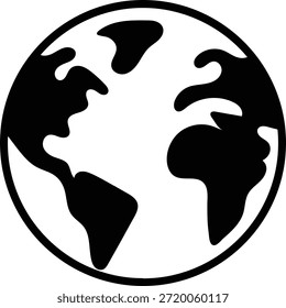Icono de glifo del globo que representa la presencia del mercado global y el análisis mundial.