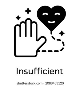 A glyph icon of insufficient, editable vector