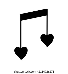 glyph icon love music sign on valentines day