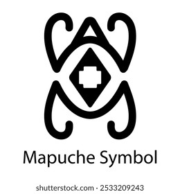 Um ícone de glifo do símbolo mapuche 