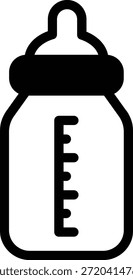 Glyph icon of milk bottle representing baby and care