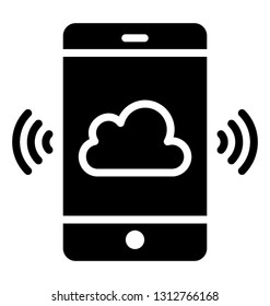 Glyph icon of mobile internet 