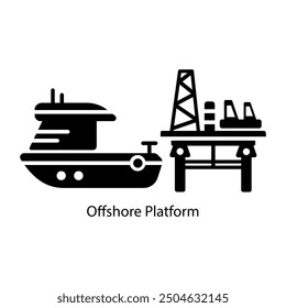 A glyph icon of offshore platform 