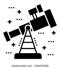 Glyph icon of optical telescope 