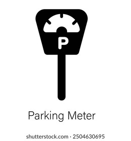A glyph icon of parking meter