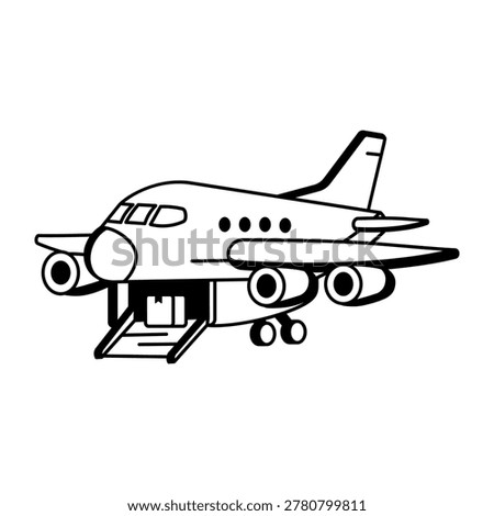 Glyph icon of a passenger airplane.