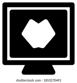 Glyph icon of Personal Computer, suitable for a part of the house or home icon set