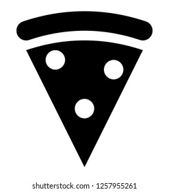 Glyph icon of a pizza slice