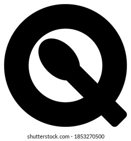 Glyph icon of Plate and Spoon, suitable for a part of the house or home icon set