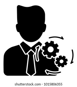 
Glyph icon project manager. Leader
