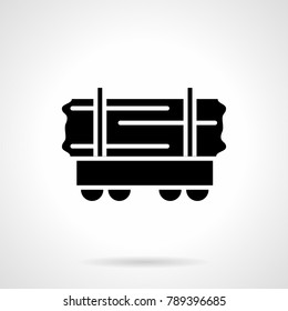Glyph icon rail car of wood