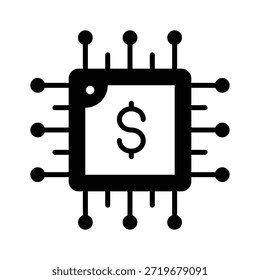 glyph icon representing AI technology in business finance.