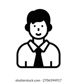 Un icono de glifo que representa el avatar de la alumna del niño