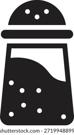 Glyph icon of salt shaker, bold outline, seasoning ingredient for cooking and baking