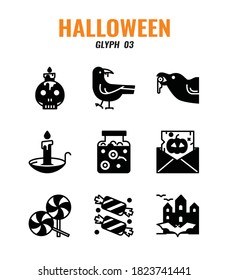 Glyph icon set of halloween. icons set3