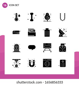 Glyph Icon set. Pack of 16 Solid Icons isolated on White Background for responsive Website Design Print and Mobile Applications.