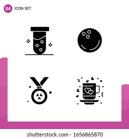 Conjunto de iconos de glifo. Paquete de 4 iconos sólidos aislados en fondo blanco para el diseño de sitios web con capacidad de respuesta Impresión y aplicaciones móviles.