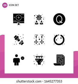 Glyph Icon set. Pack of 9 Solid Icons isolated on White Background for responsive Website Design Print and Mobile Applications.