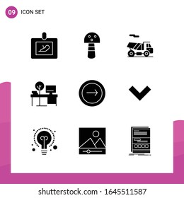 Glyph Icon set. Pack of 9 Solid Icons isolated on White Background for responsive Website Design Print and Mobile Applications.
