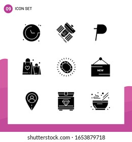 Glyph Icon set. Pack of 9 Solid Icons isolated on White Background for responsive Website Design Print and Mobile Applications.