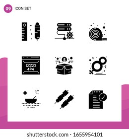 Glyph Icon set. Pack of 9 Solid Icons isolated on White Background for responsive Website Design Print and Mobile Applications.