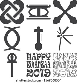 glyph icon set, symbols of kwanzaa fest in africa. with simple design, modern, unique.