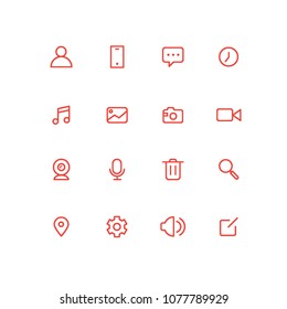 Glyph Icon Set, Vector, line and pixel perfect