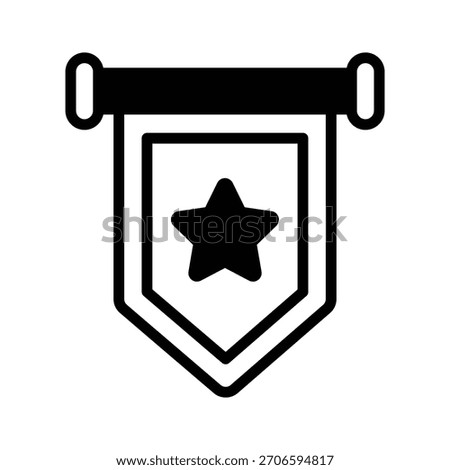 A glyph icon showing hanging class pennant flag