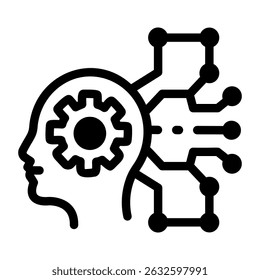 Glyph icon showing skill development training 
