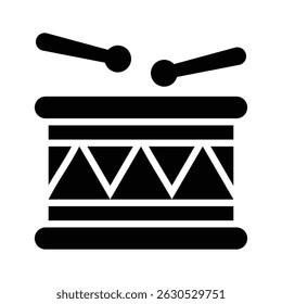 A glyph icon showing a traditional drum with sticks