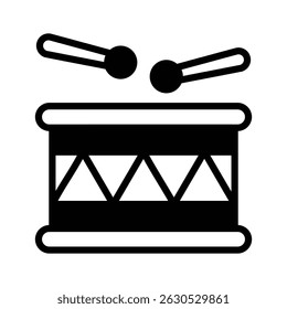 A glyph icon showing a traditional drum with sticks