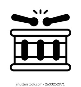 A glyph icon showing a traditional drum with sticks