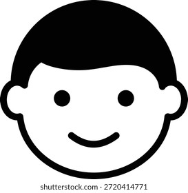 Glyphe Symbol des lächelnden Jungen, der die Freude an der Kindheit repräsentiert