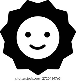Icono de glifo del sol que representa la alegría y el brillo