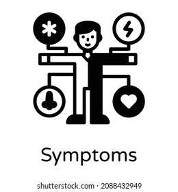 A glyph icon of symptoms in editable design