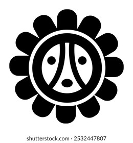 A glyph icon of taino sun symbol 