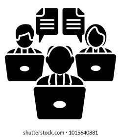 
 Glyph icon teamwork, group work
