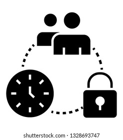Glyph icon of time management.