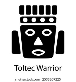 Glyph icon of toltec warrior  