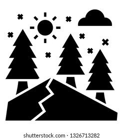 Glyph icon of valley