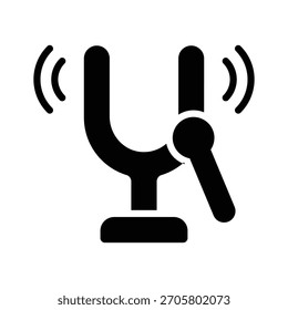 Um ícone de glifo de vibração de som de diapasão