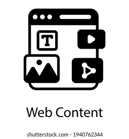 Glyph icon of web content 