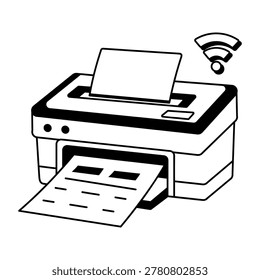 Glyph icon of a wireless printer.