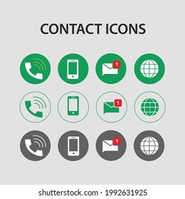 Iconos de glifo para contactarnos