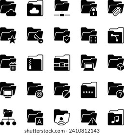 Glyph icons set for Folder.