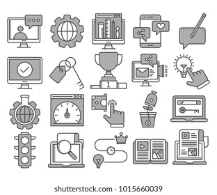 Glyph Icons Set of Search Engine Optimization icons, Simple Mono solid Pictogram Pack, Vector Logo Concept, Web Graphic. Vector icons.